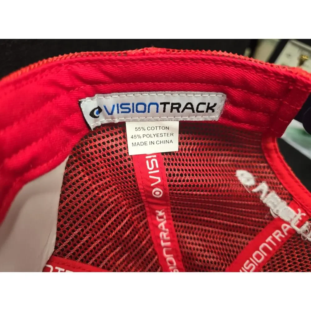 VisionTrack Trucker Hat Blue Red Mens OSFM Snapback Mesh Back NWOT